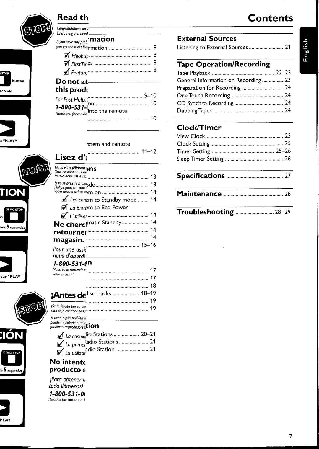 Philips FW-C500 manual 