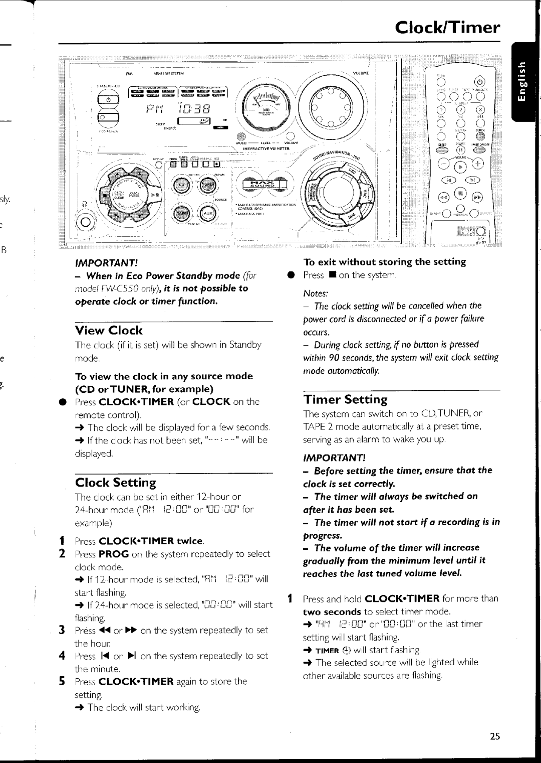 Philips FW-C500 manual 