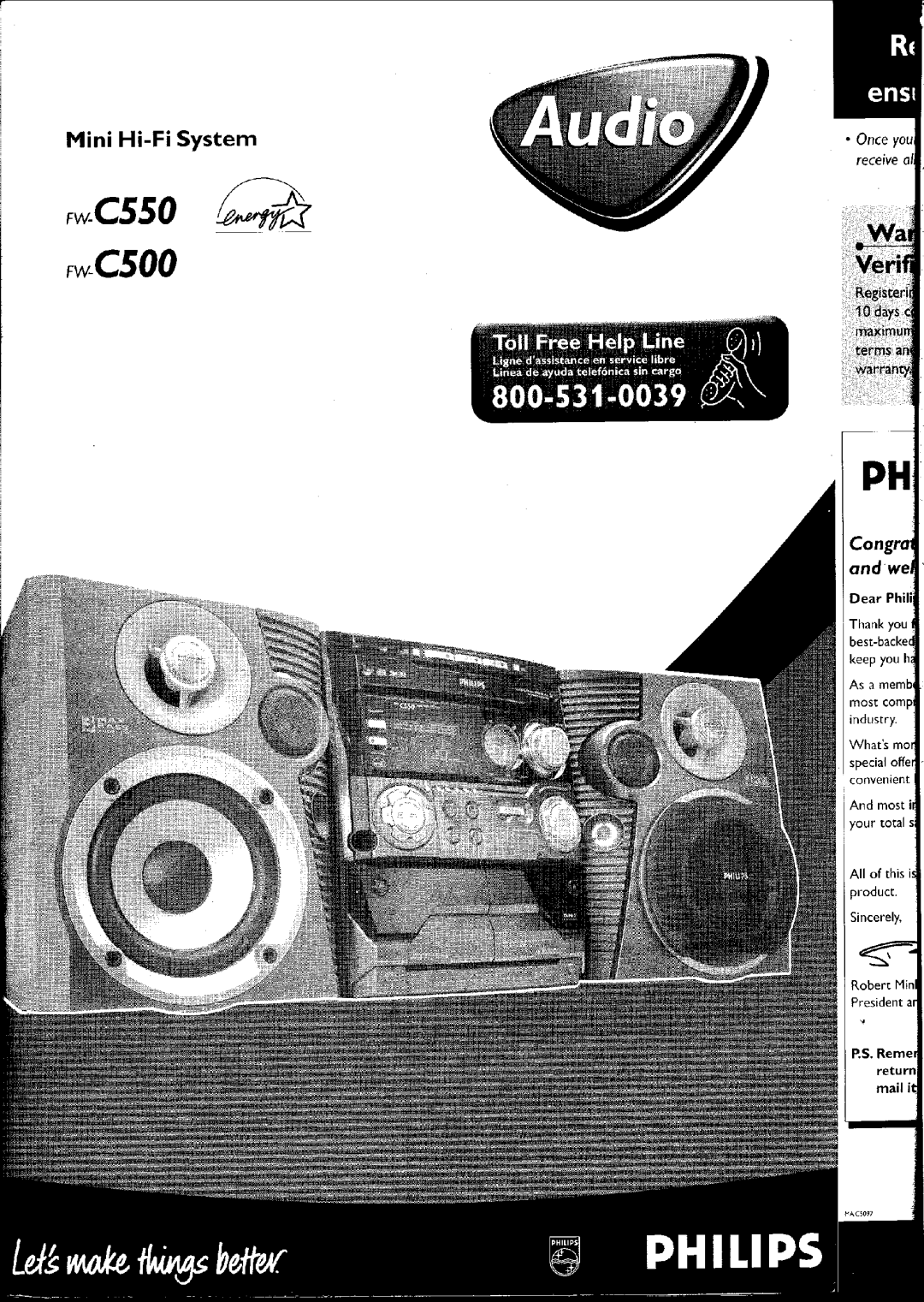 Philips FW-C500 manual 