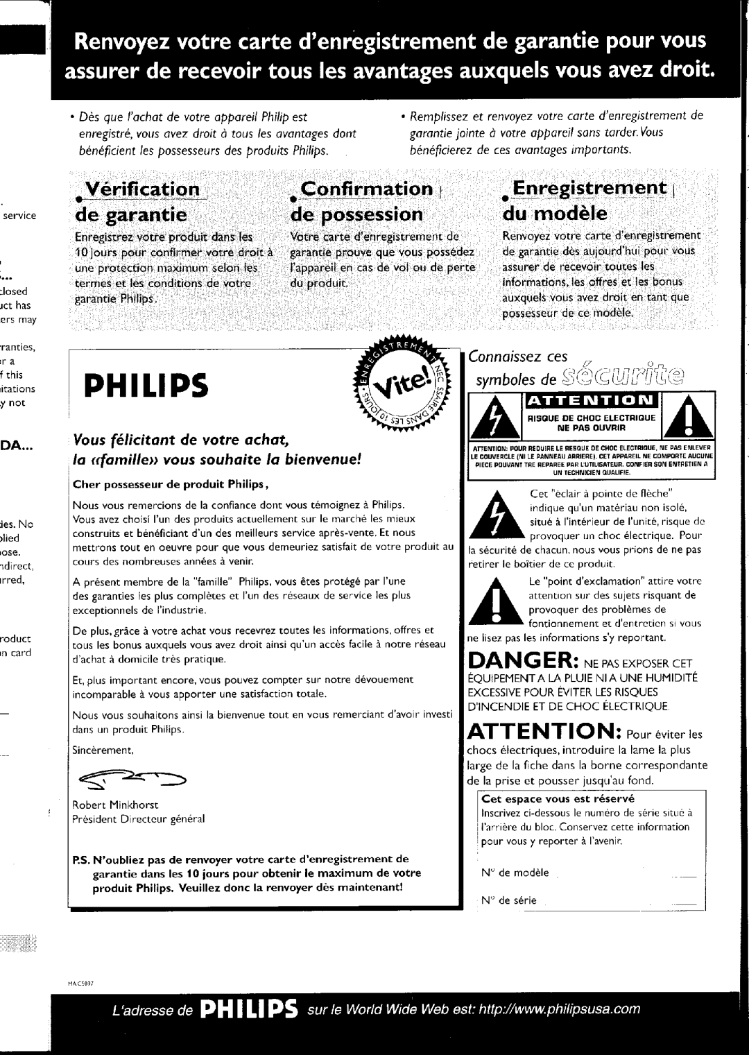 Philips FW-C500 manual 