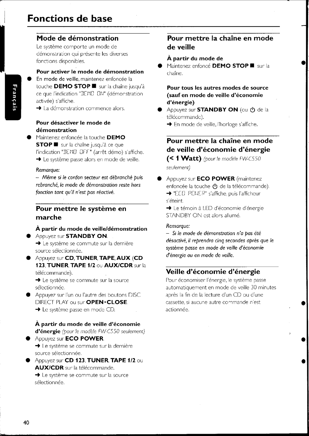 Philips FW-C500 manual 