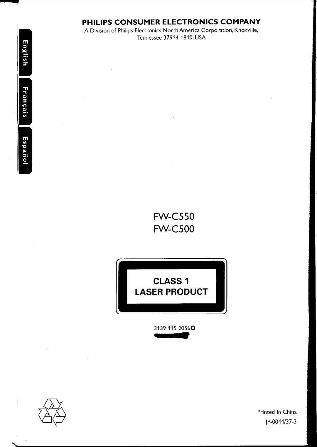 Philips FW-C500 manual 