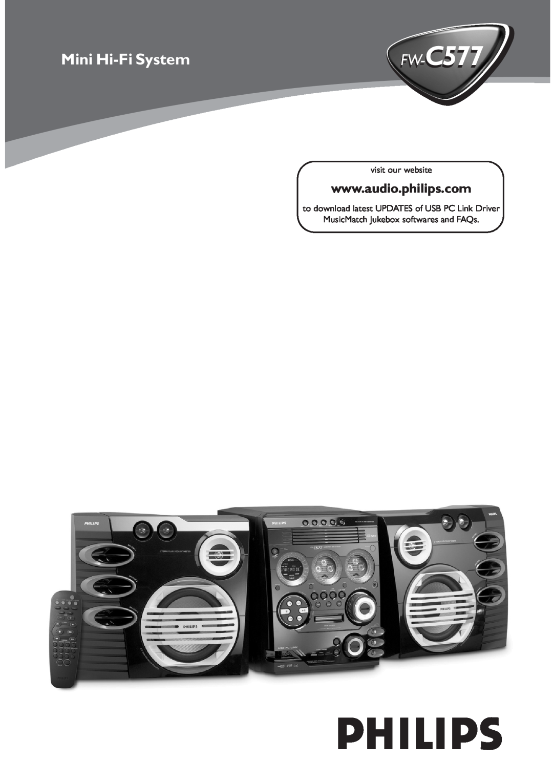 Philips FW-C577 manual FW--C577, Mini Hi-FiSystem 