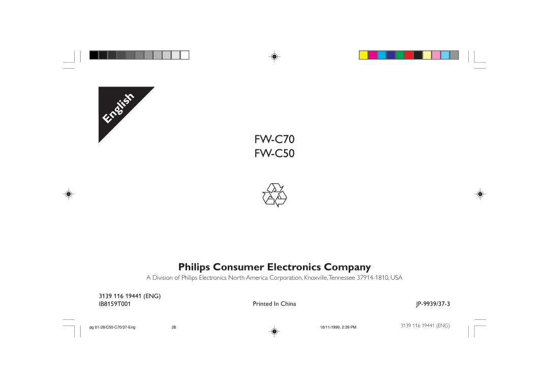 Philips manual FW-C70 FW-C50 