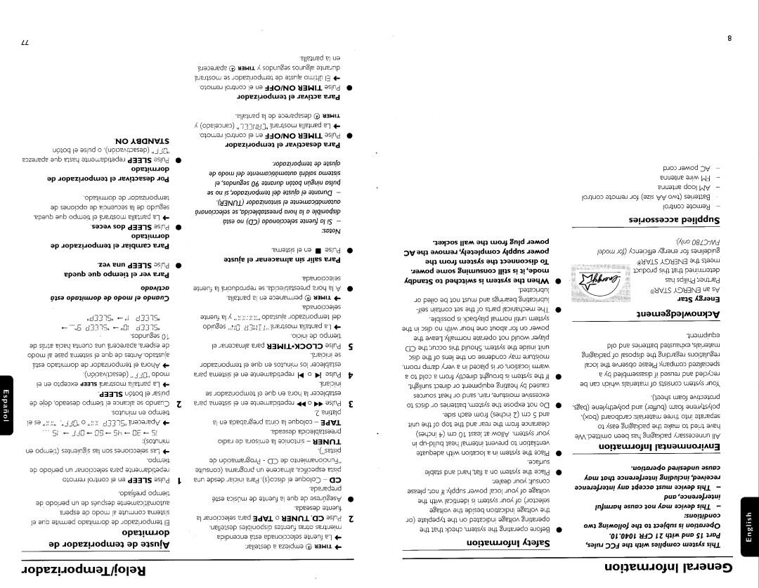 Philips FW-C700 manual 