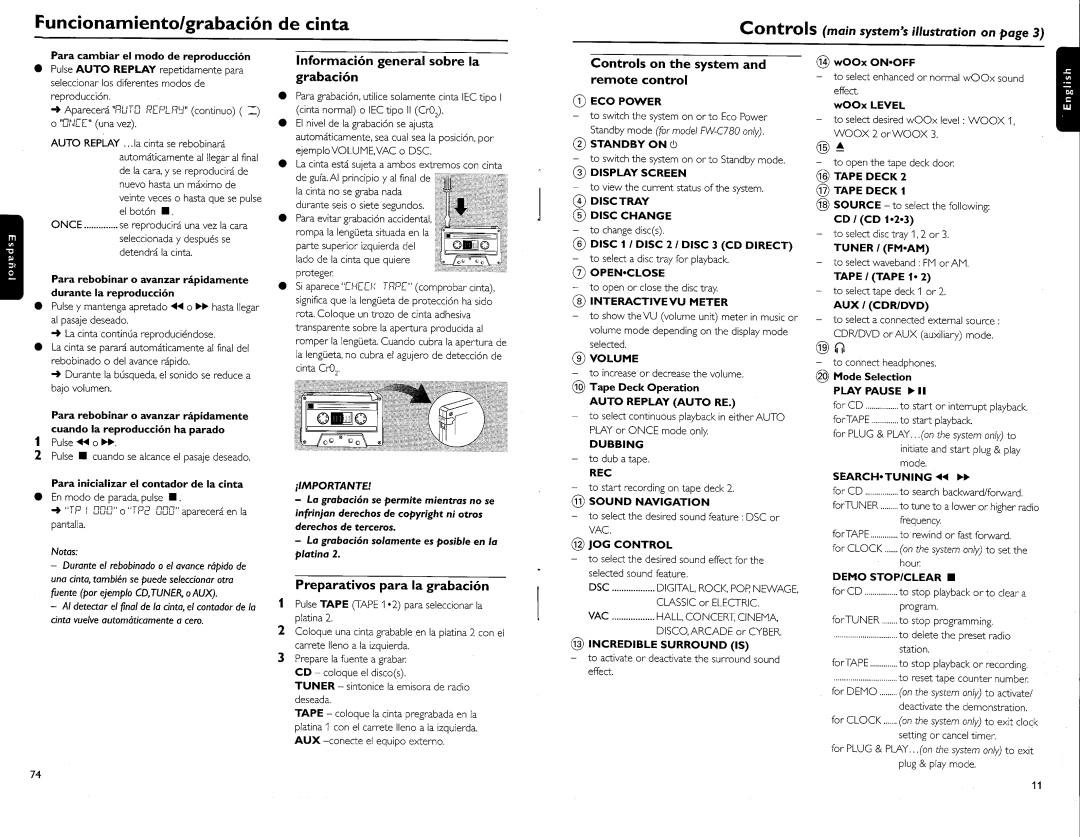 Philips FW-C700 manual 