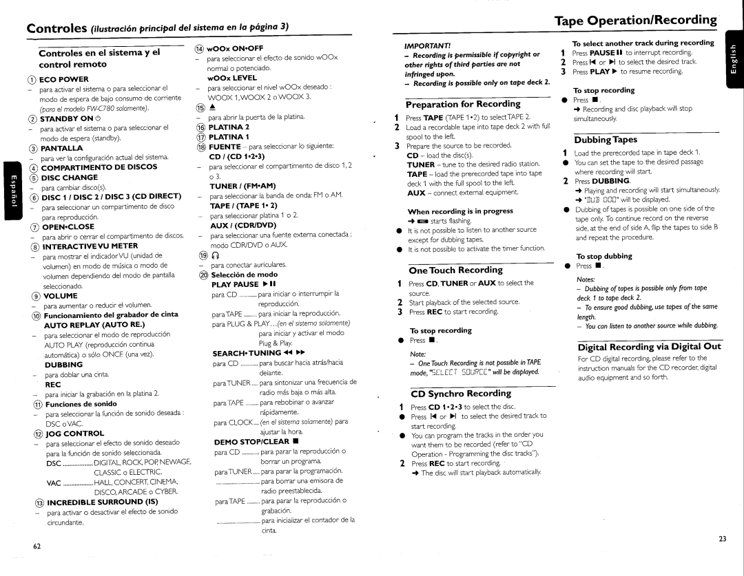 Philips FW-C700 manual 