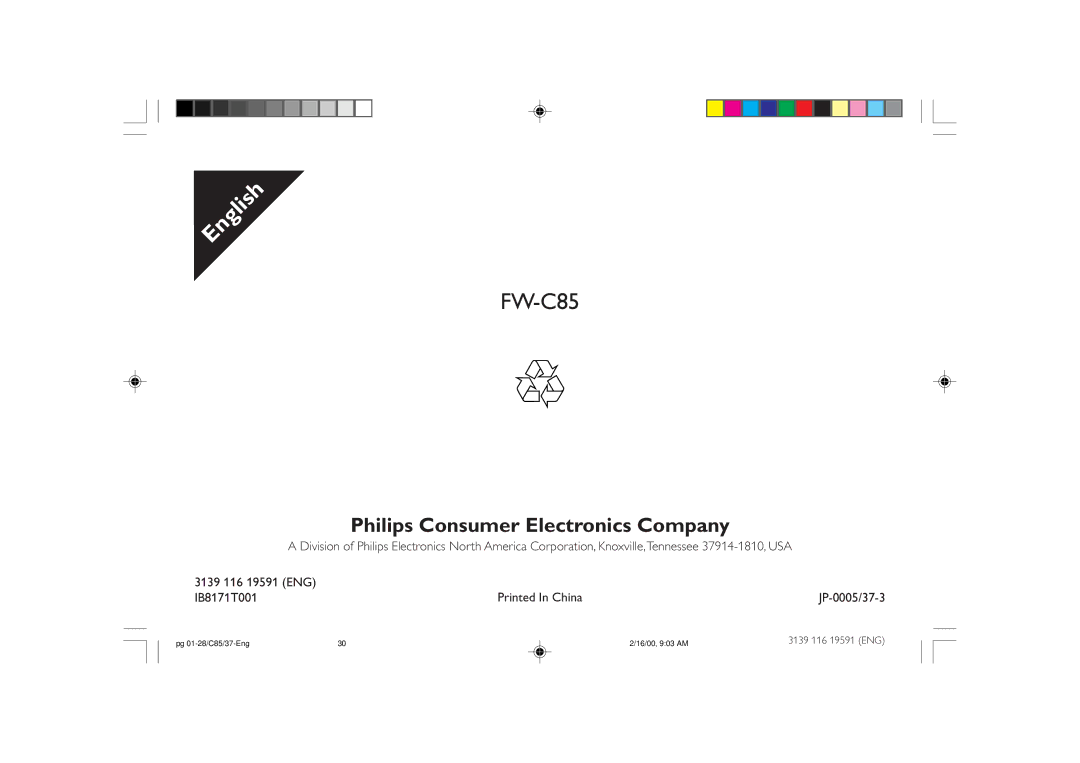 Philips FW-C85 manual 