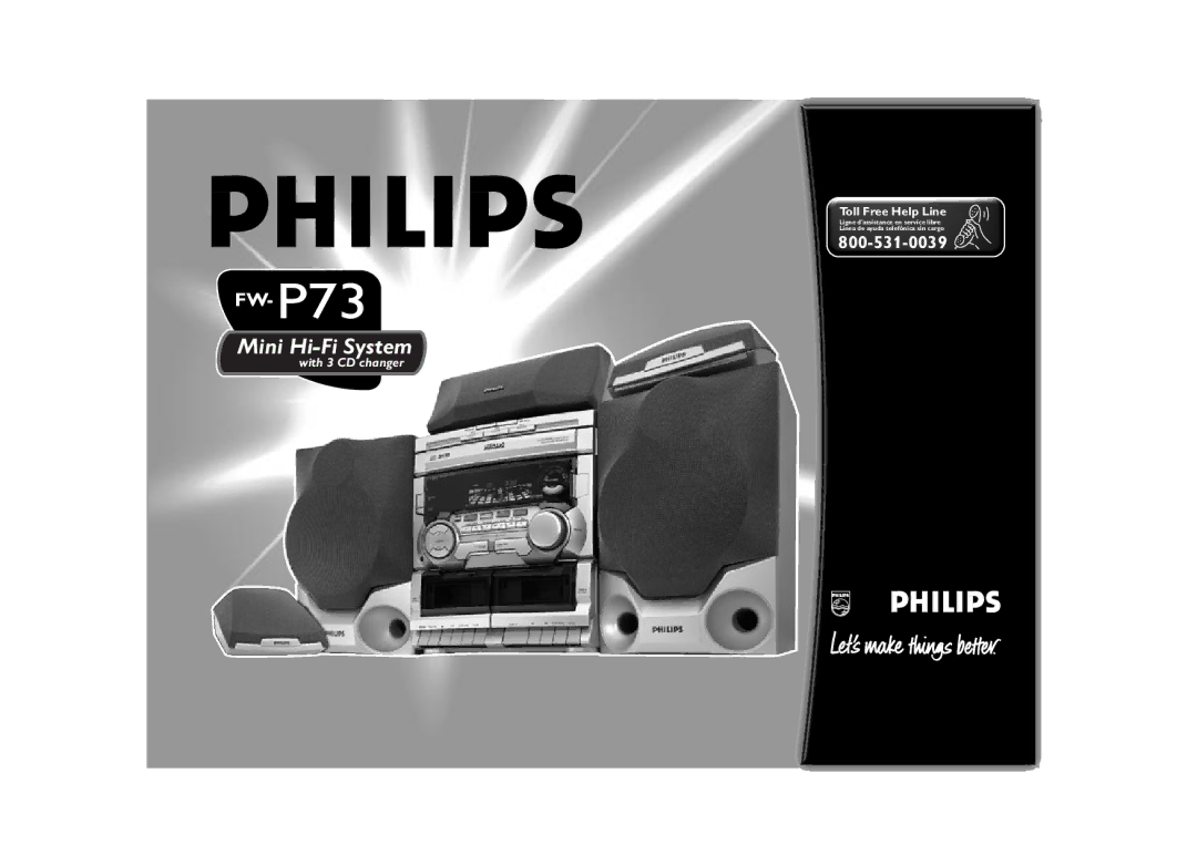 Philips FW-P73 manual Mini Hi-Fi System, 3139 116 19511 ENG 