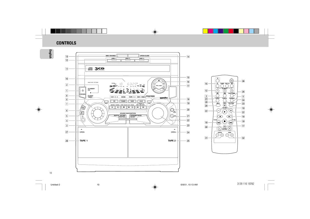 Philips FW-P78 manual Controls, 3CD 