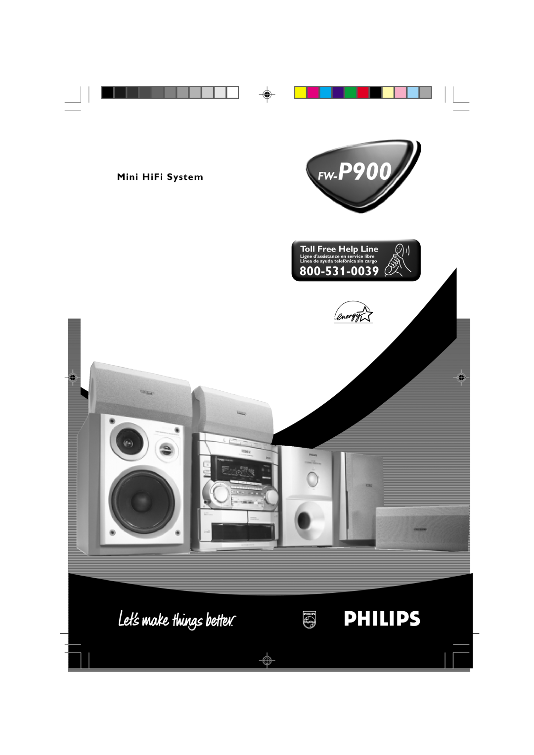 Philips FW-P900 manual Mini HiFi System, Toll Free Help Line, pg 001-033/P900/37-Eng, 12/8/00, 1 52 PM 