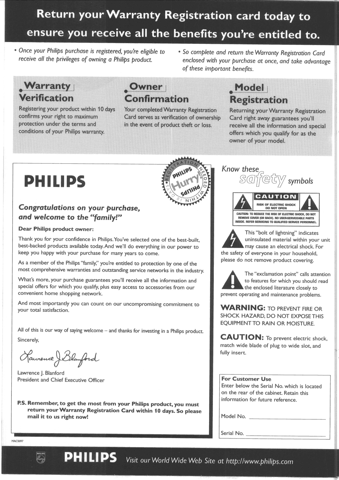 Philips FW-R55 manual 