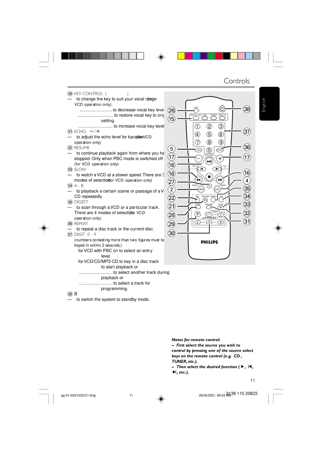 Philips FW-V220/21 manual ¤ Resume, ‹ Slow 