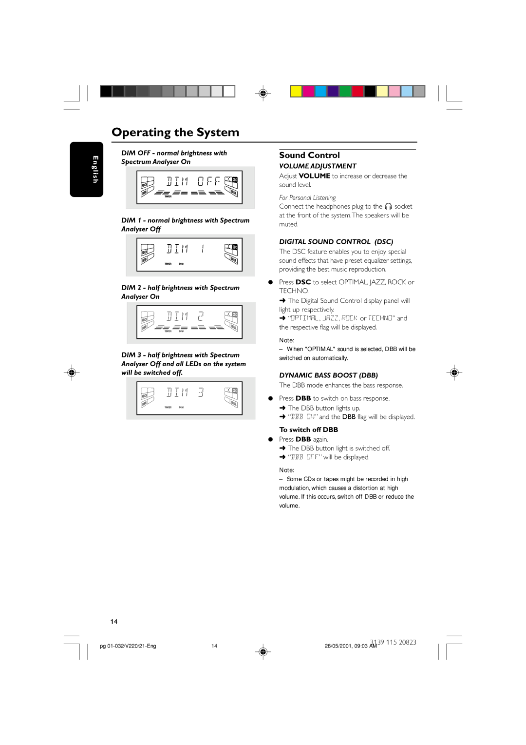 Philips FW-V220/21 manual Sound Control, Adjust Volume to increase or decrease the sound level, For Personal Listening 