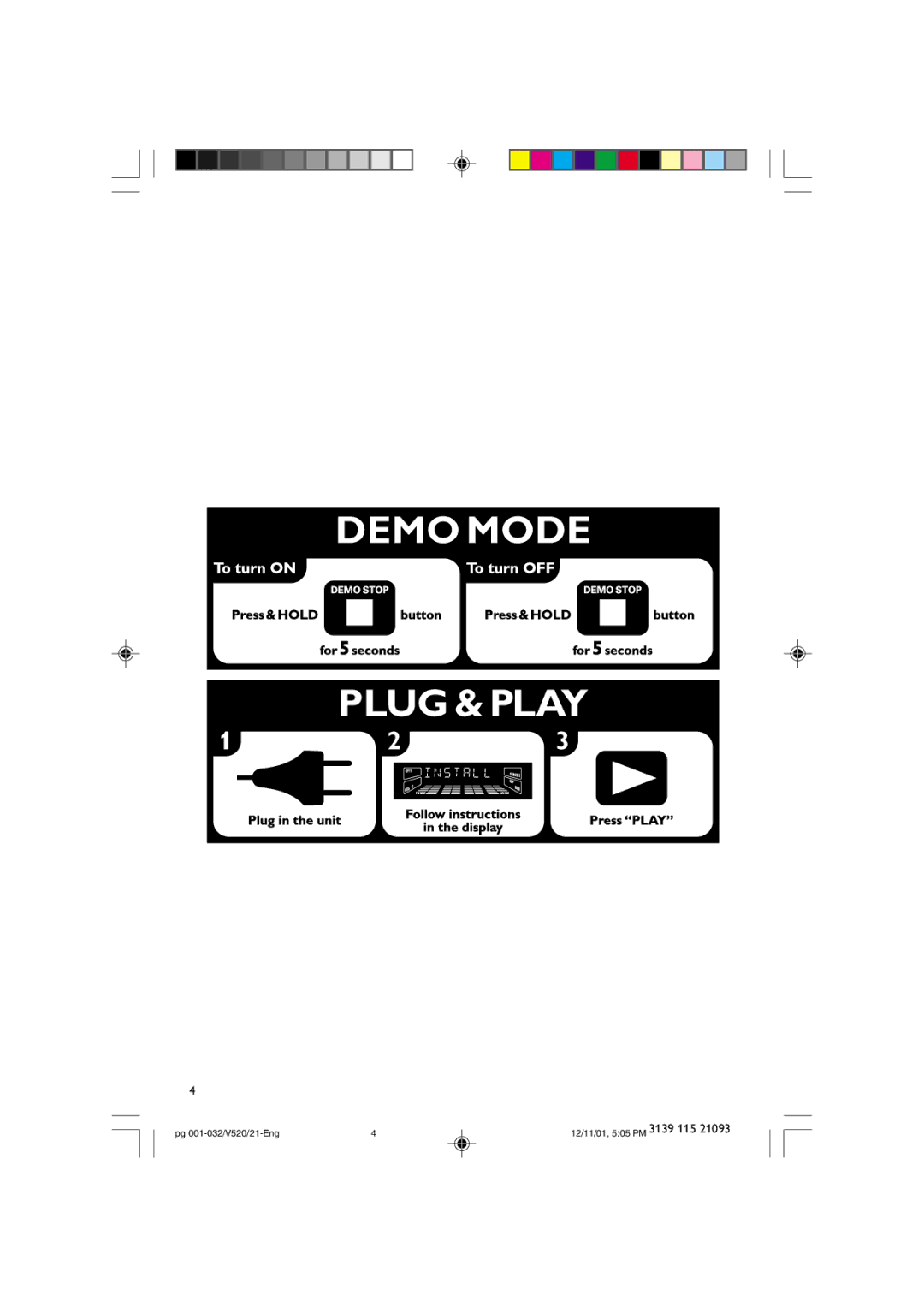 Philips FW-V520 manual Pg 001-032/V520/21-Eng 