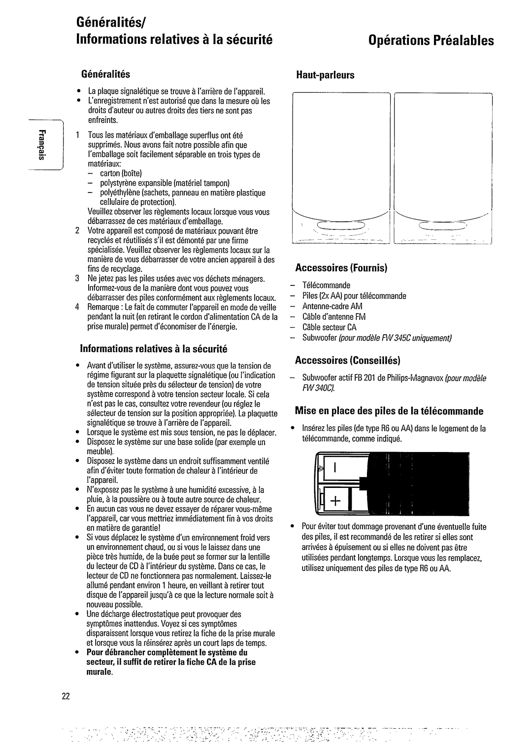 Philips FW340C, FW345C manual 