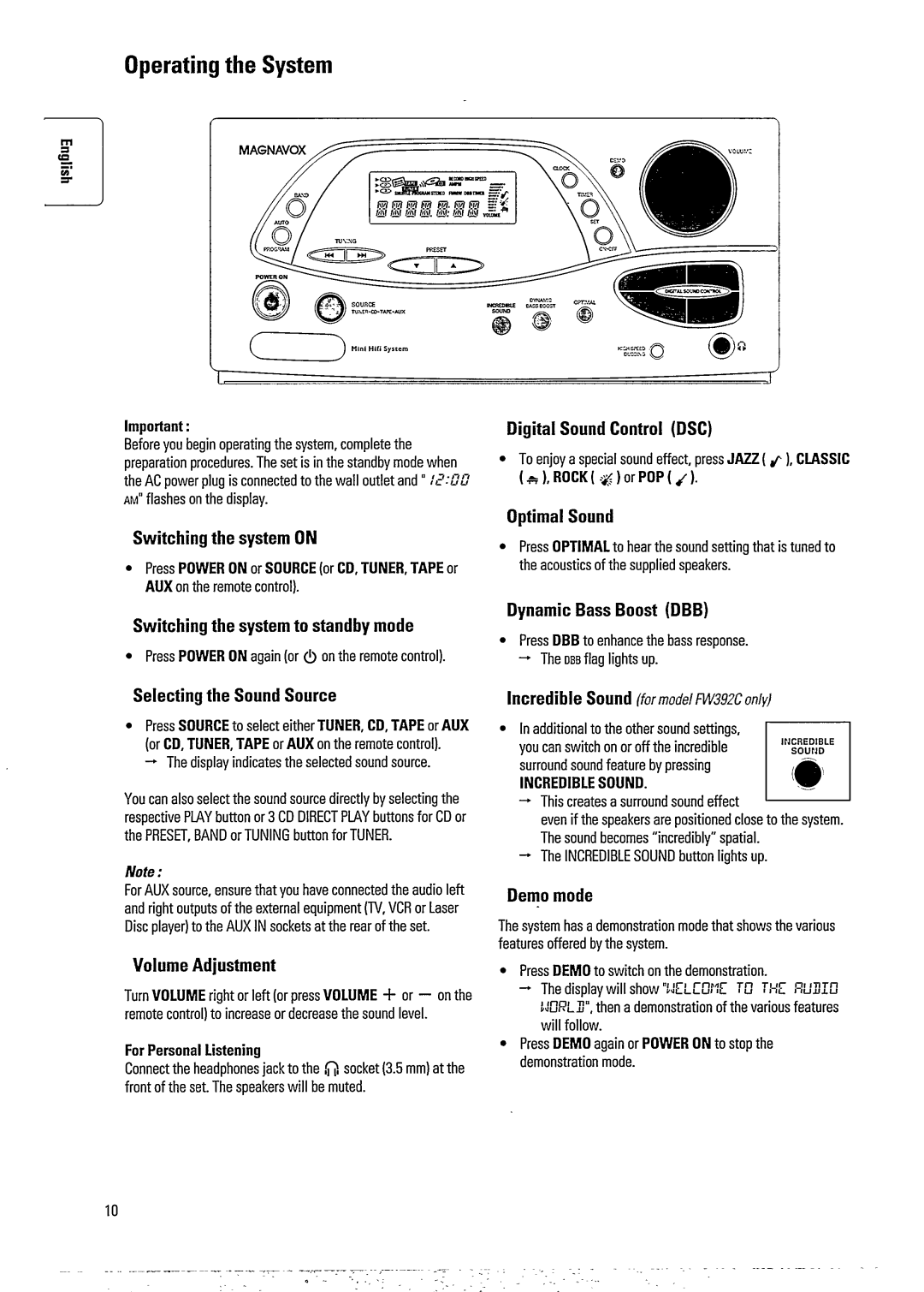 Philips FW391C manual 