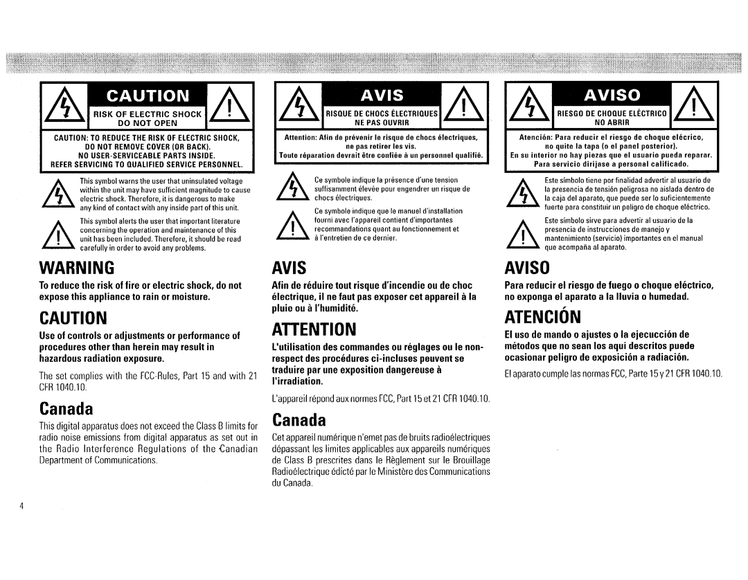 Philips FW540C, FW748C manual 