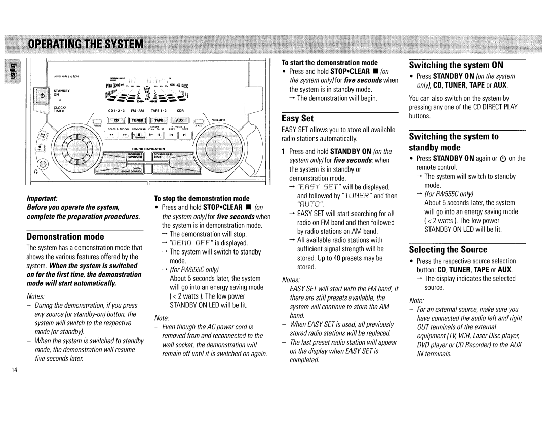 Philips FW545C, FW555C manual 