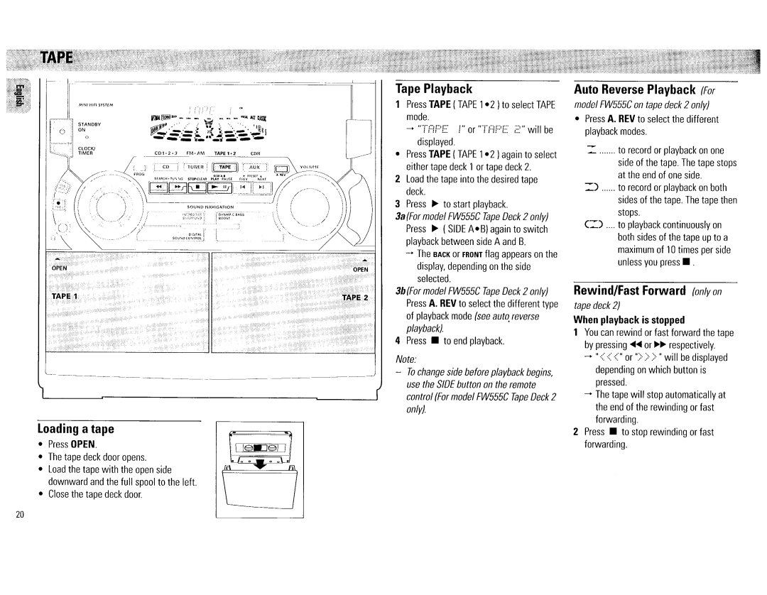 Philips FW545C, FW555C manual 