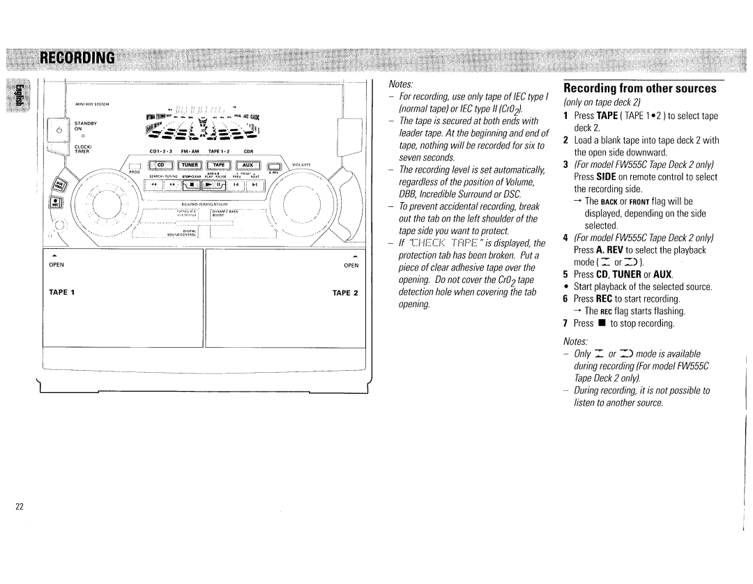 Philips FW545C, FW555C manual 