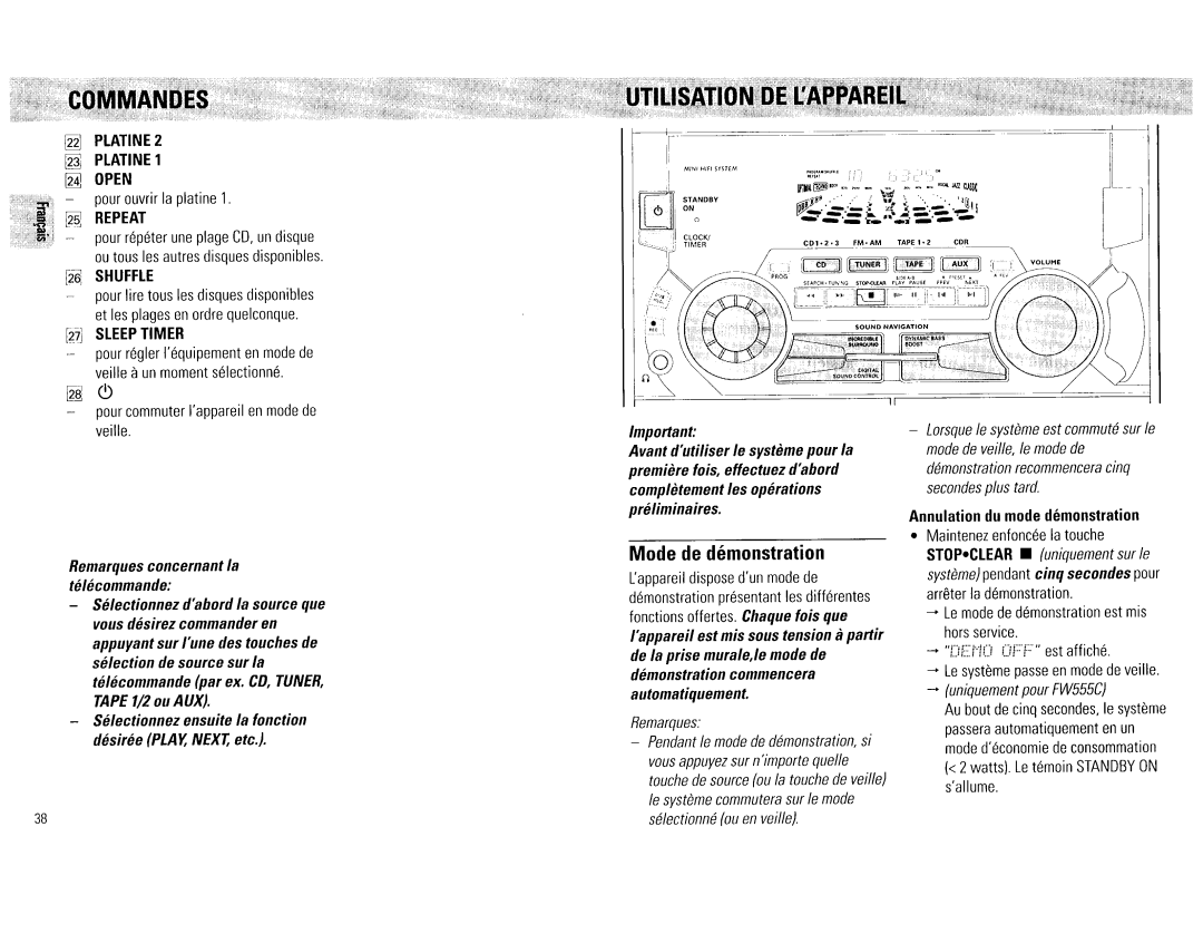 Philips FW545C, FW555C manual 