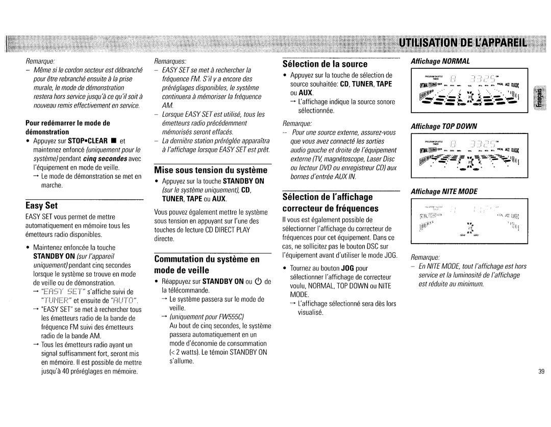 Philips FW555C, FW545C manual 