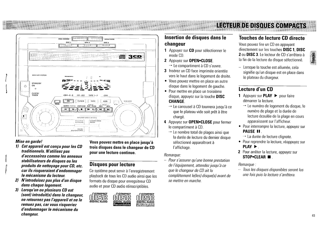 Philips FW555C, FW545C manual 