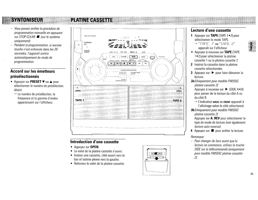 Philips FW555C, FW545C manual 