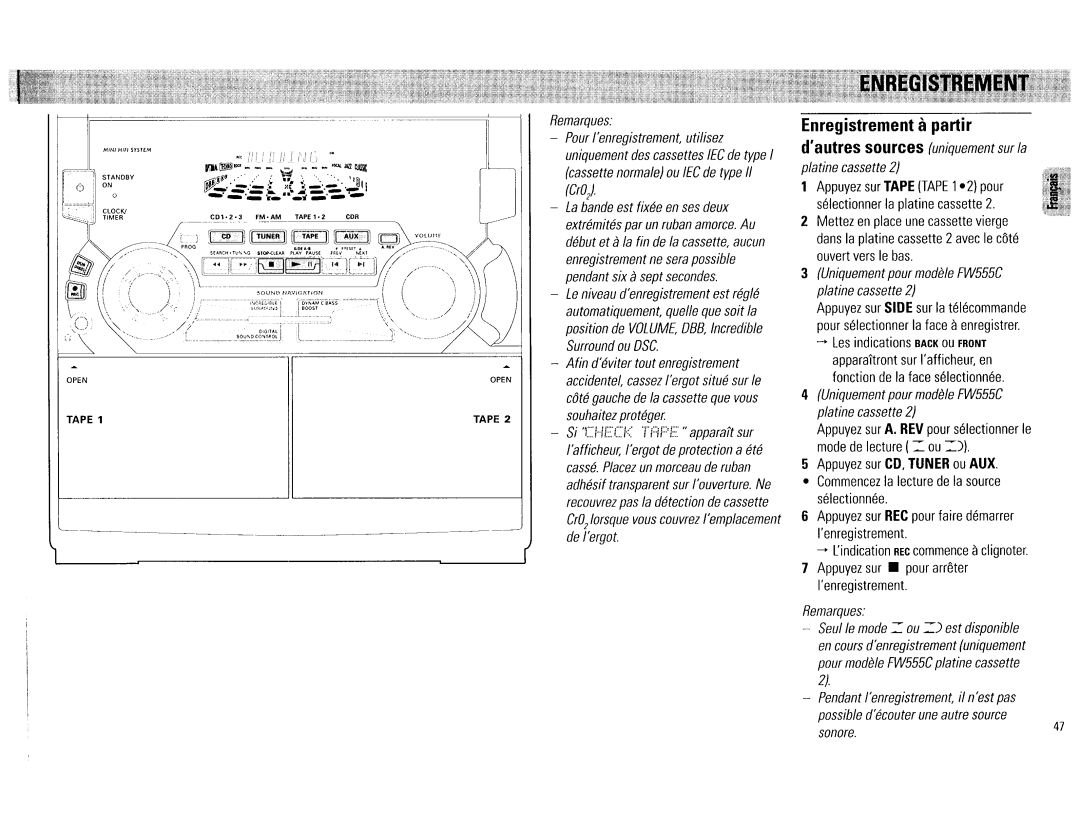 Philips FW555C, FW545C manual 