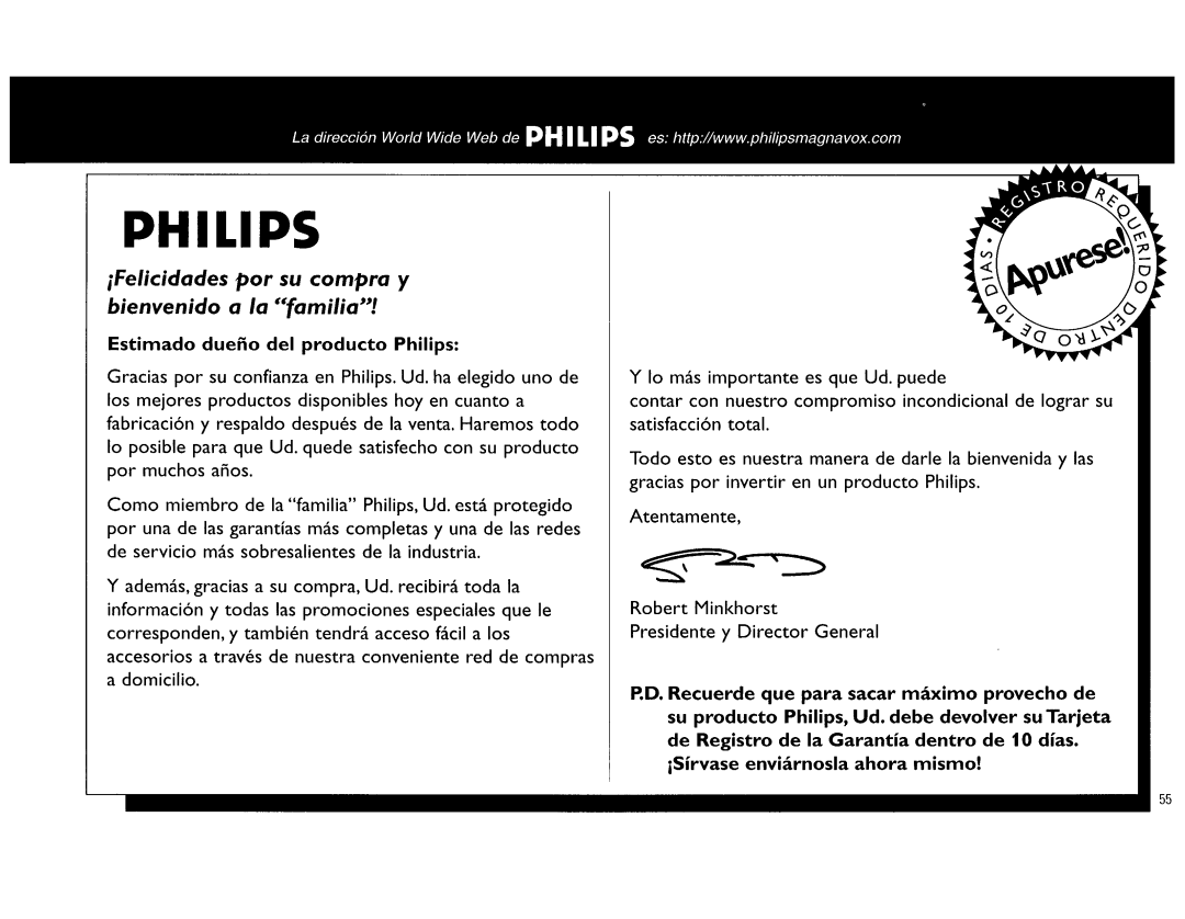 Philips FW555C, FW545C manual 