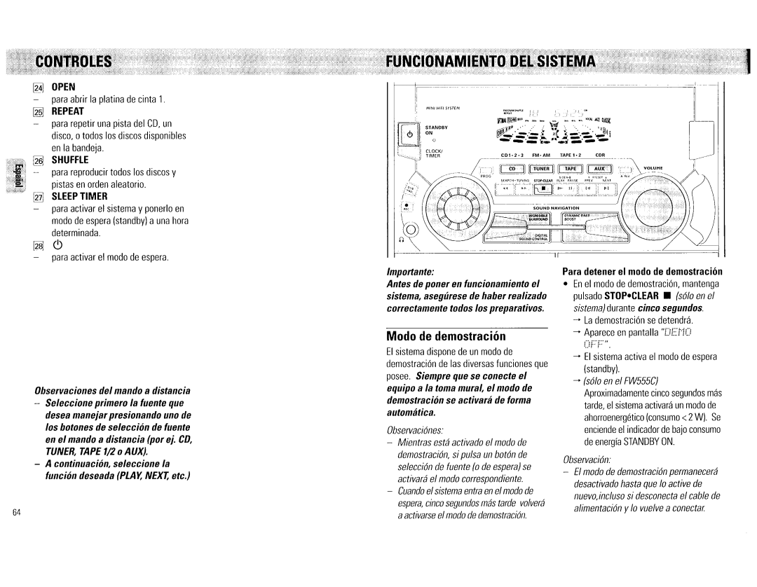 Philips FW545C, FW555C manual 