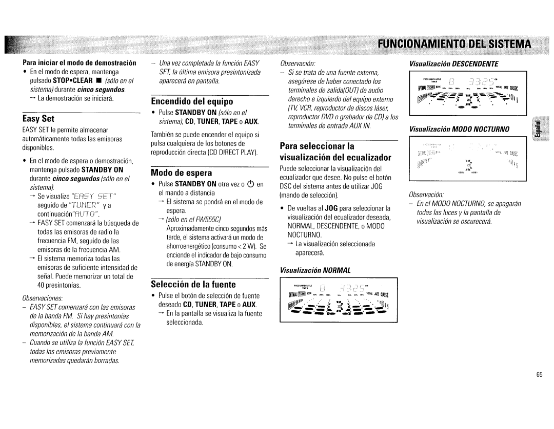 Philips FW555C, FW545C manual 