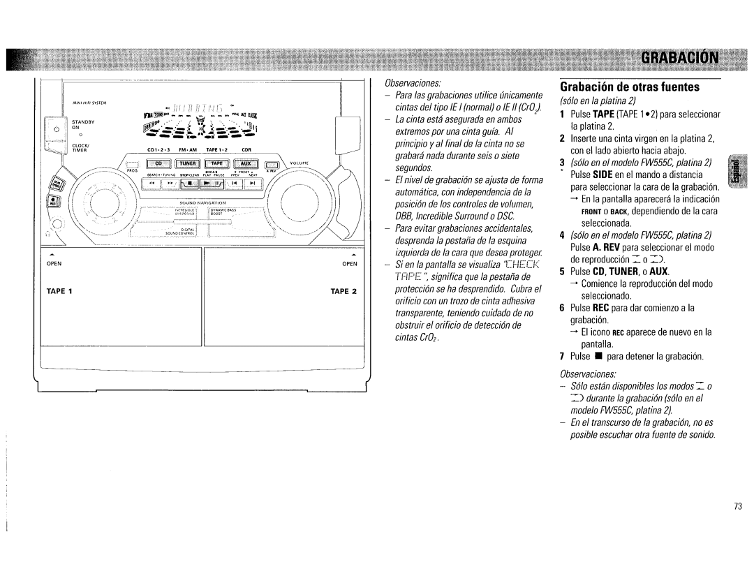 Philips FW555C, FW545C manual 