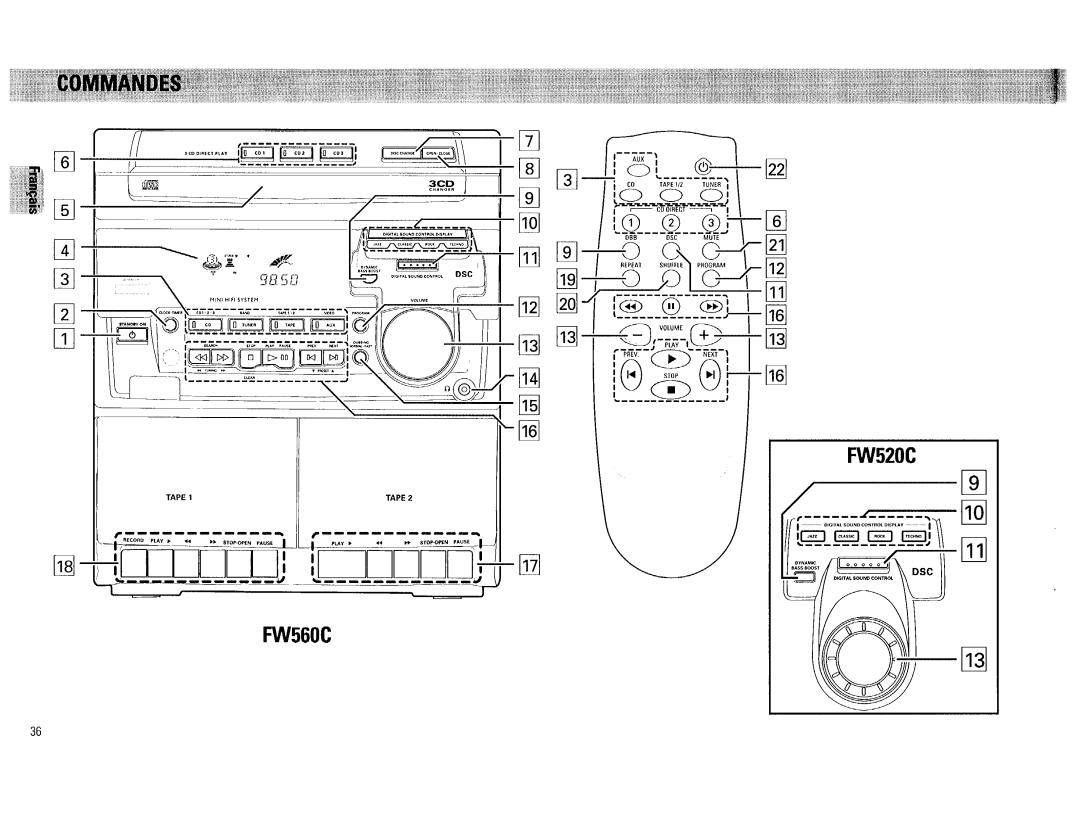 Philips FW560C, FW520C manual 