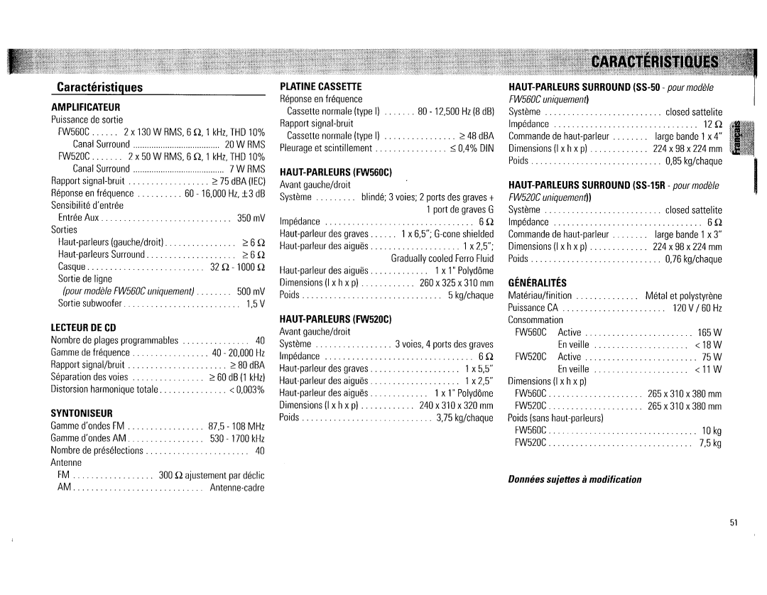 Philips FW520C, FW560C manual 