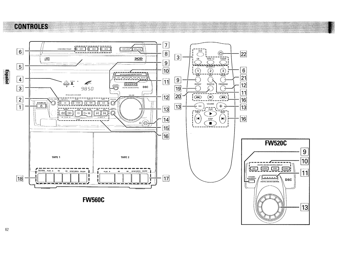 Philips FW560C, FW520C manual 