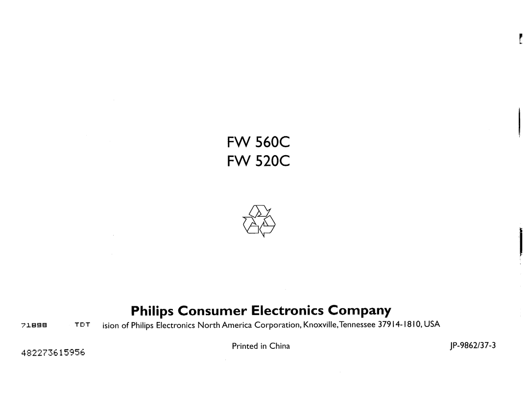 Philips FW560C, FW520C manual 