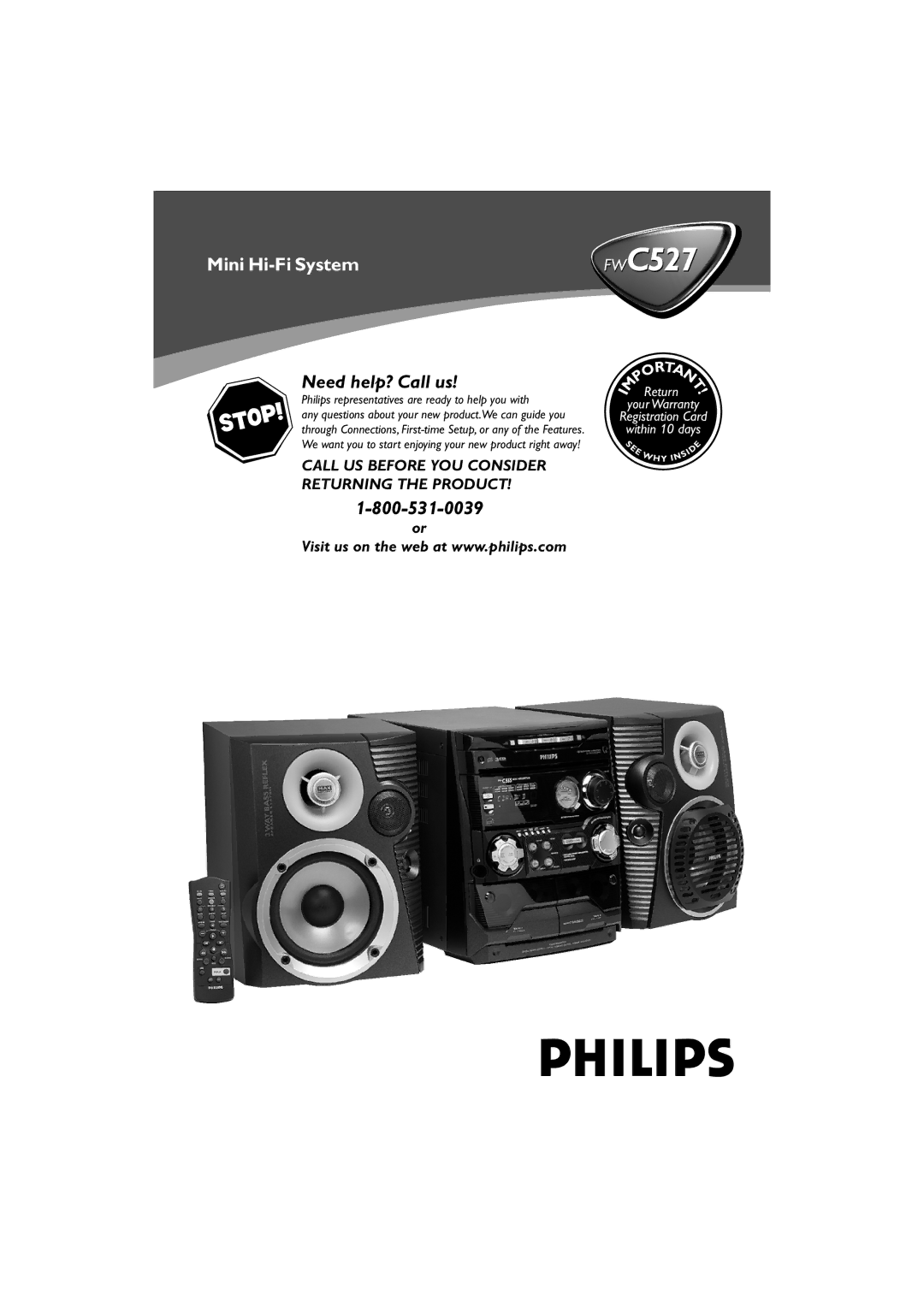 Philips FWC527/37 warranty 