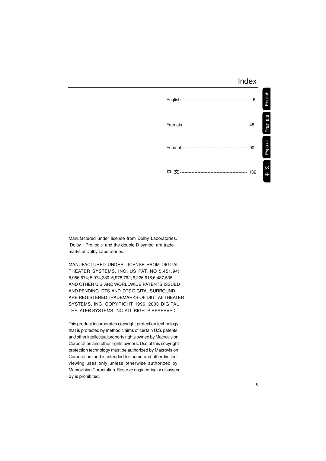 Philips FWD39/ 21 manual Index, 132 