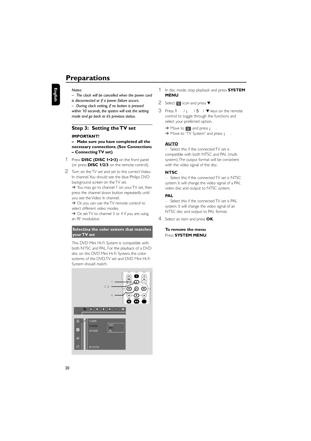 Philips FWD570 manual Setting the TV set, Connecting TV set, Your TV set, Select an item and press OK 