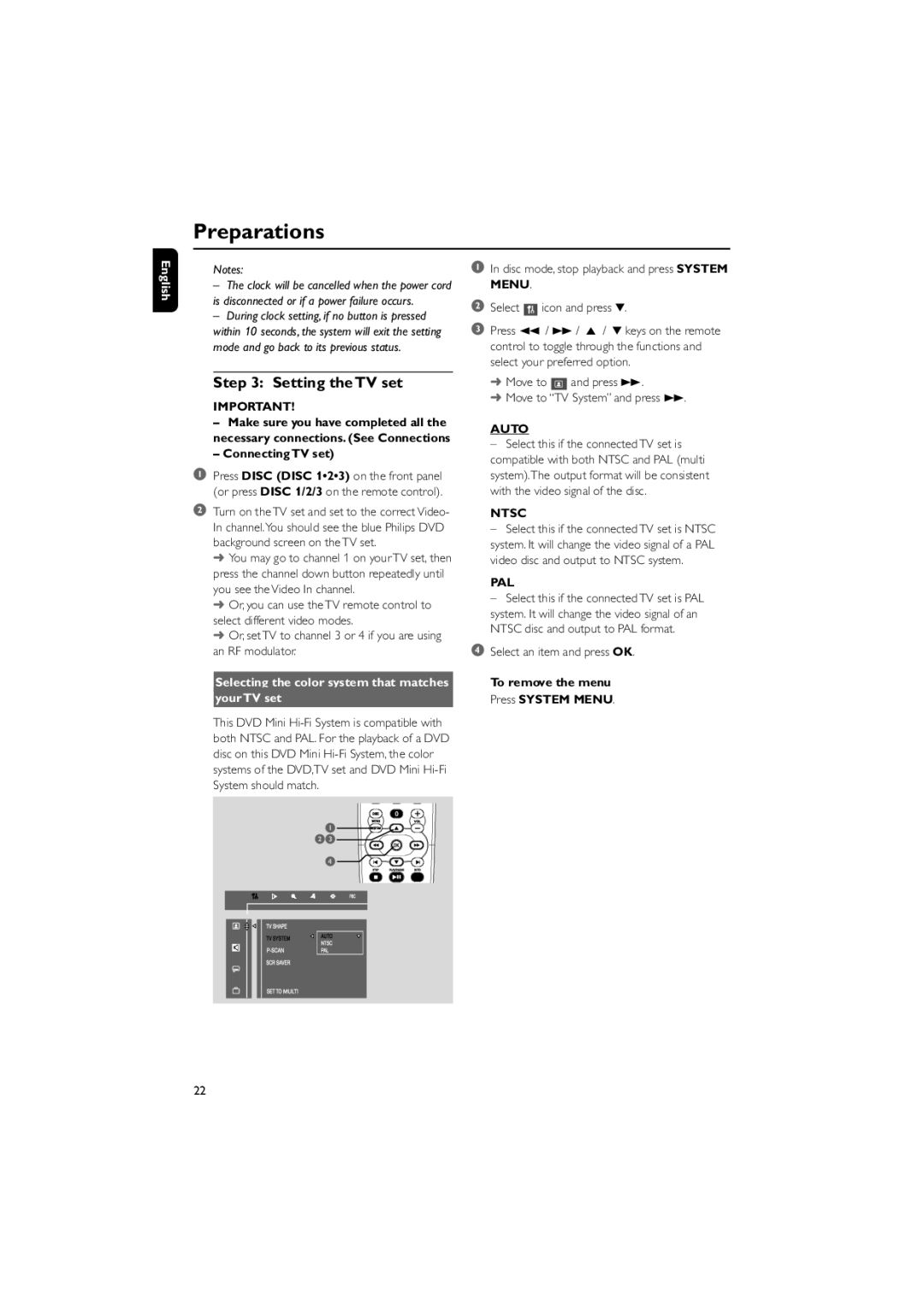 Philips FWD798/37B owner manual Setting the TV set, Connecting TV set, Your TV set, Select an item and press OK 