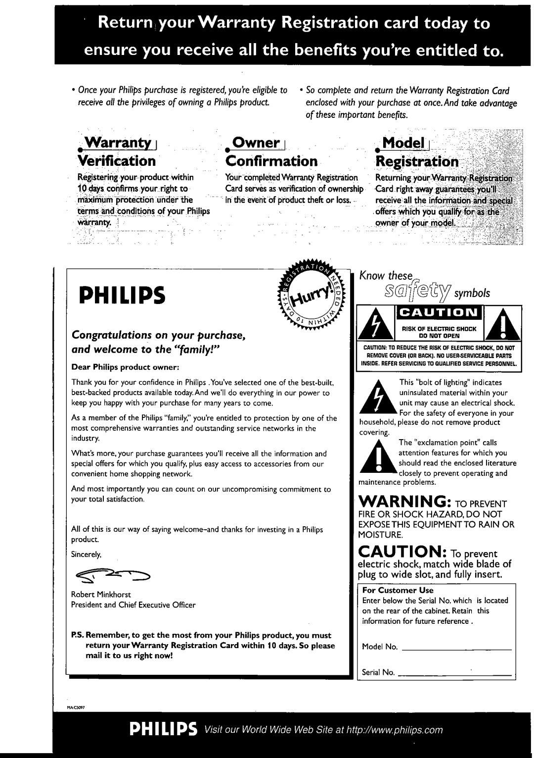 Philips FWI1000 manual 