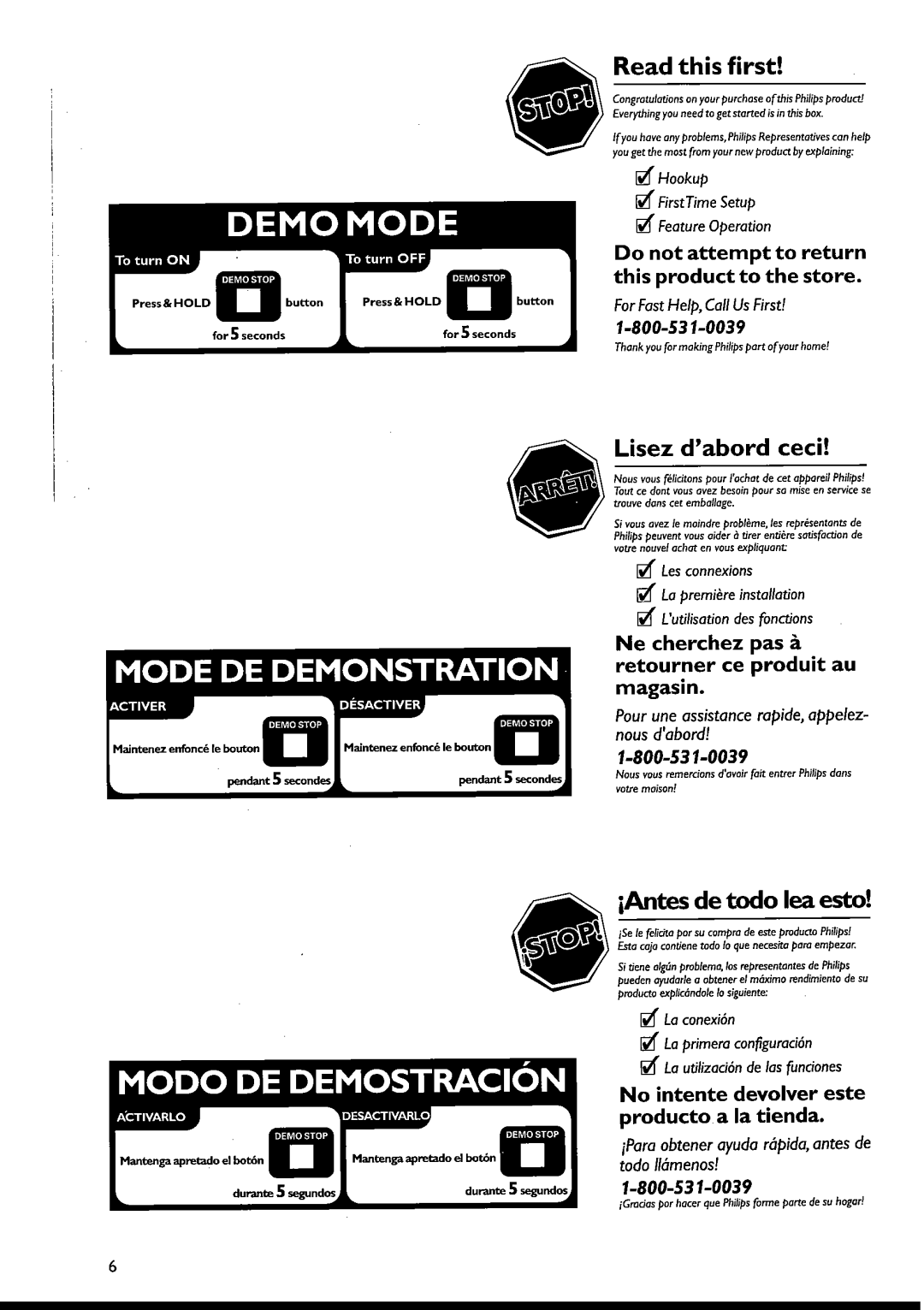 Philips FWI1000 manual 