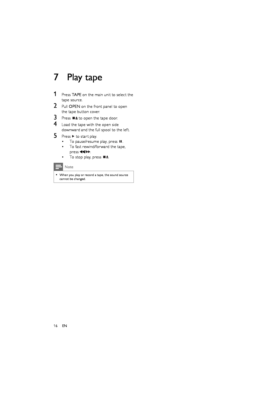Philips FWM154/05 user manual Play tape 