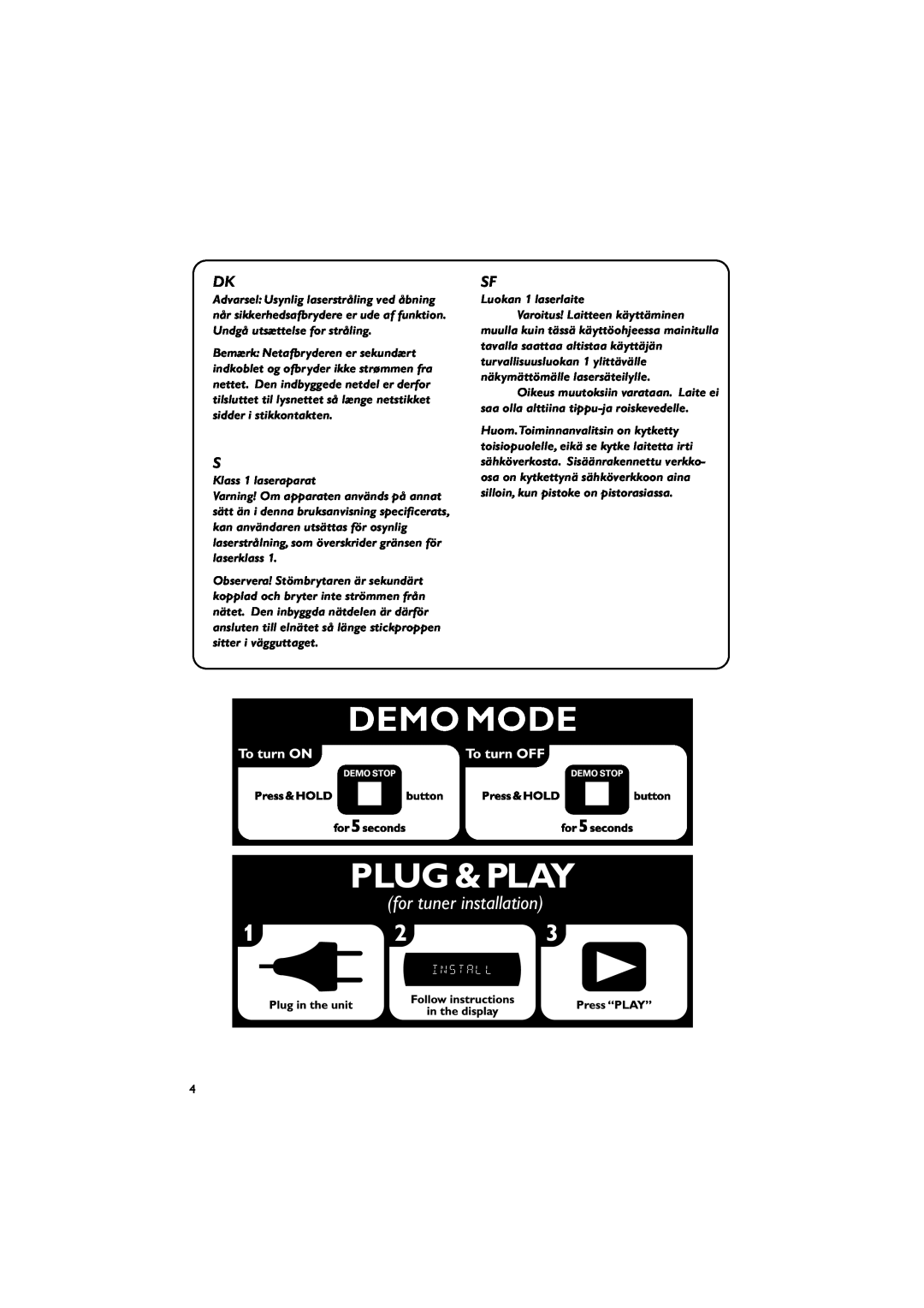 Philips FWM352 user manual for tuner installation 