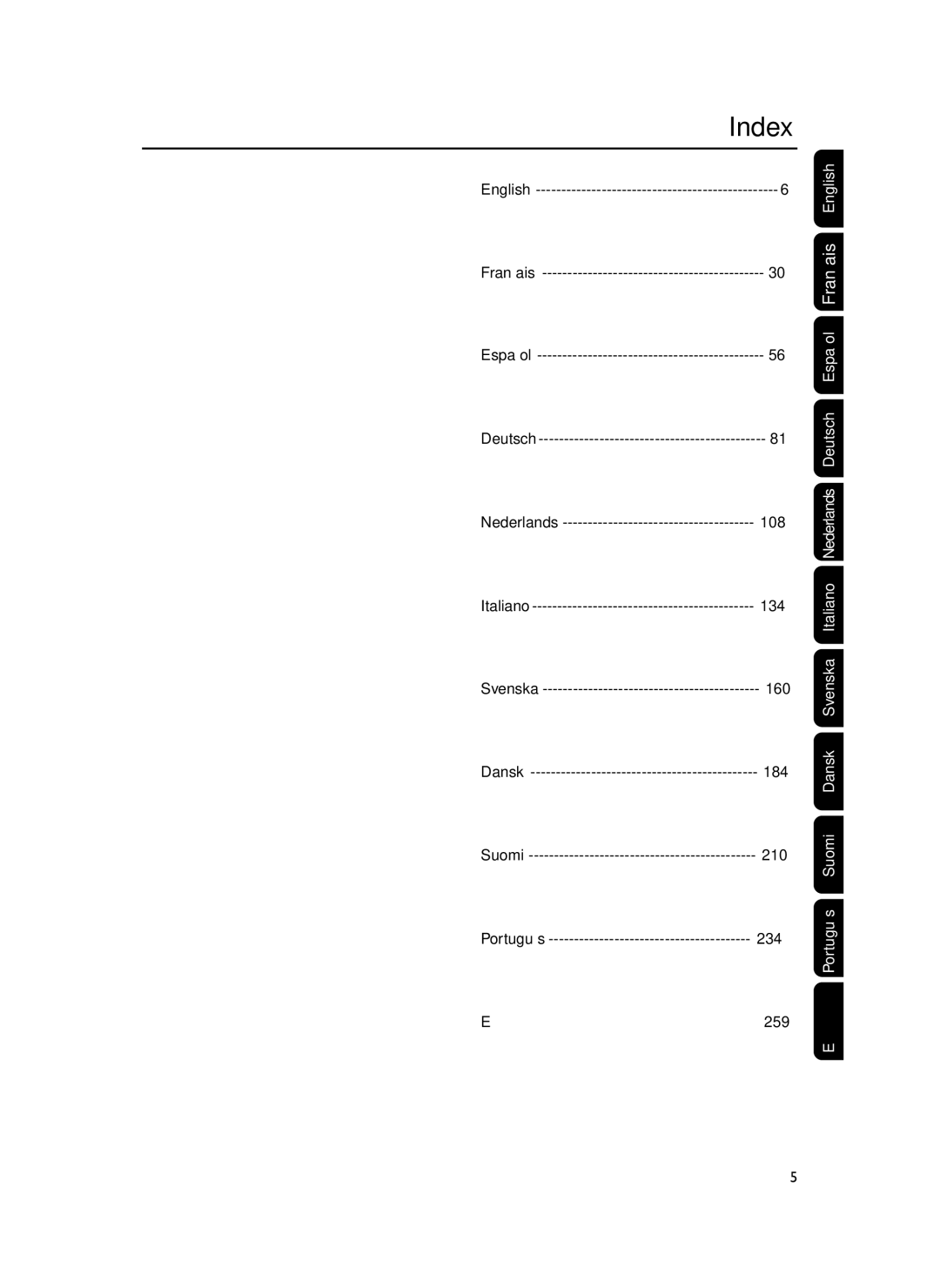 Philips FWM399 manual Index 