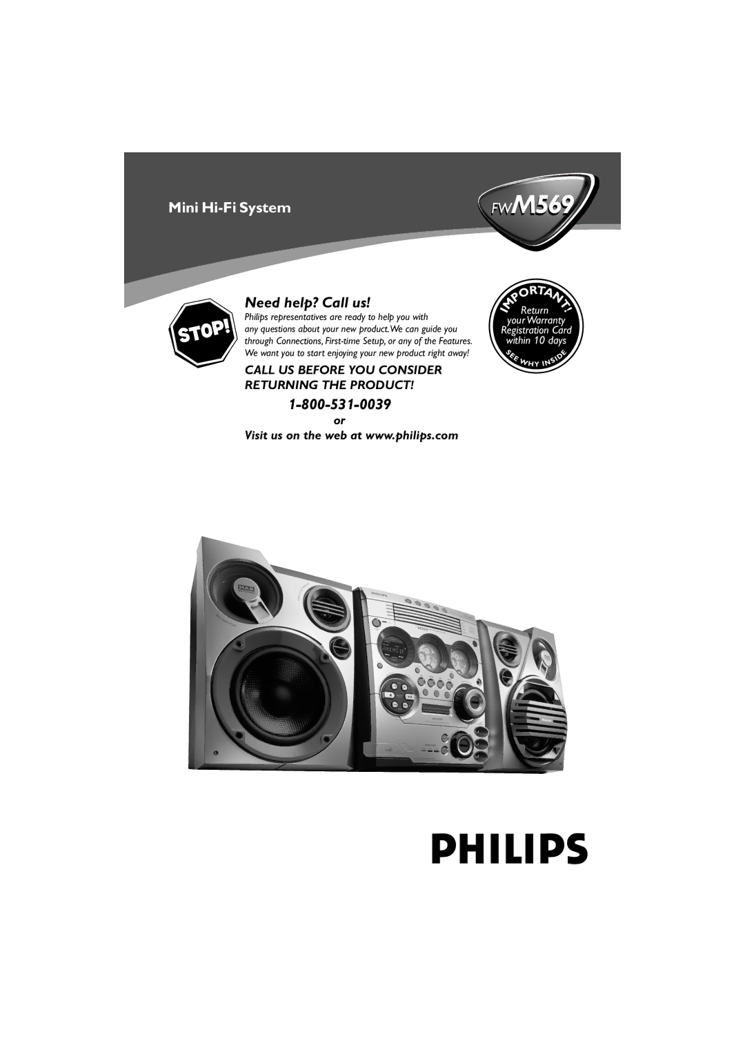 Philips FWM569/37B warranty 