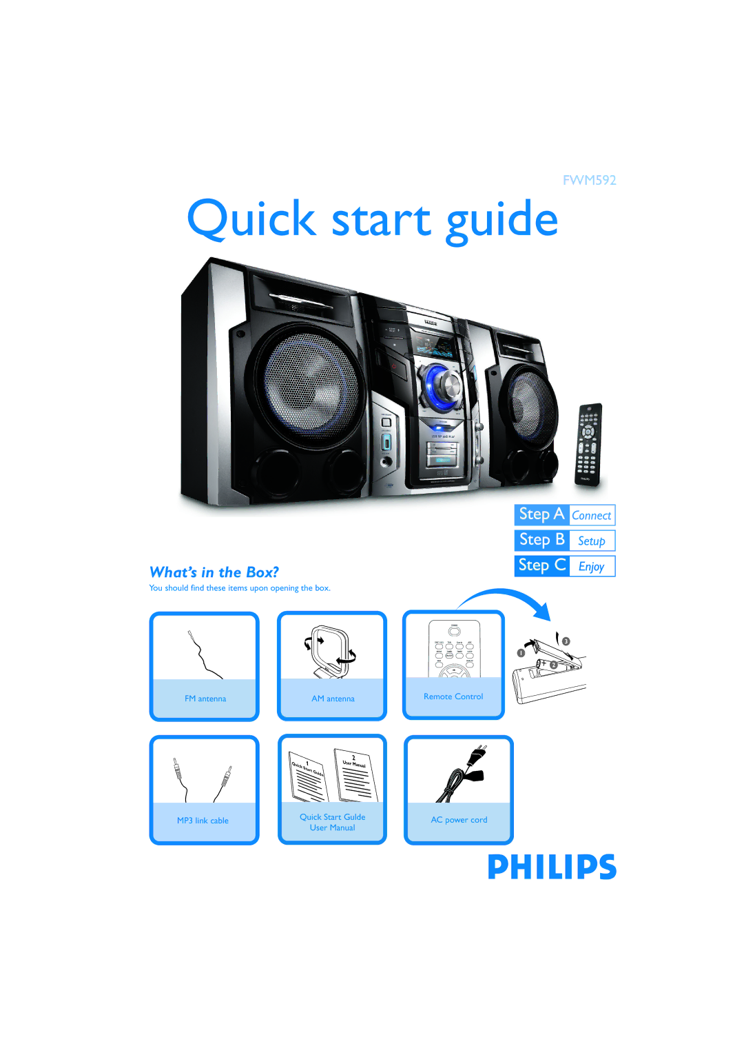 Philips FWM592 quick start Quick start guide, What’s in the Box? 