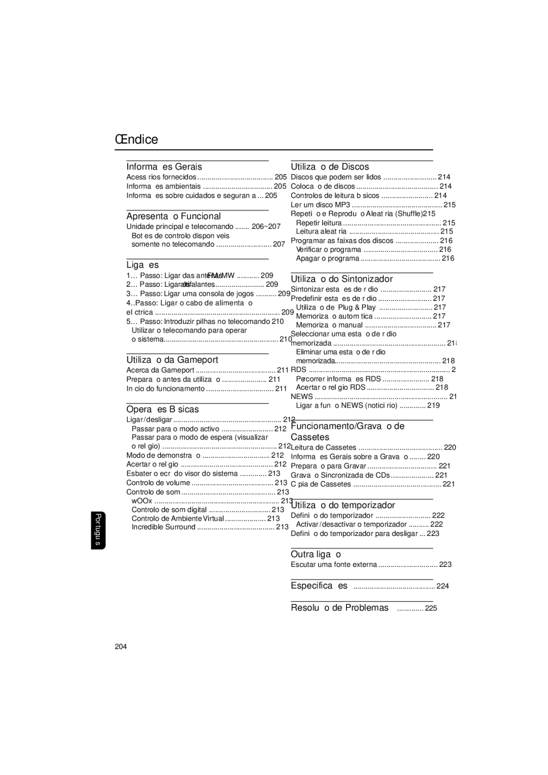 Philips FWM730 user manual Índice 